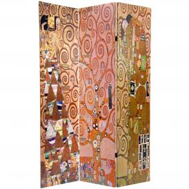 6 ft. Tall Double Sided Works of Klimt Room Divider - Stoclet Frieze