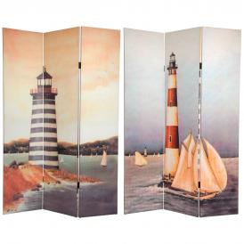 6 ft. Tall Lighthouses Canvas Room Divider