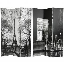 6 ft. Tall Paris Room Divider - Eiffel Tower/Arc de Triomphe