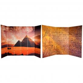 6 ft. Tall Egyptian Pyramid Canvas Room Divider