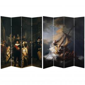 6 ft. Tall Double Sided Works of Rembrandt Canvas Room Divider