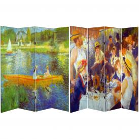 6 ft. Tall Works of Renoir Room Divider - The Seine/The Luncheon