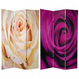 6 ft. Tall Double Sided Roses Room Divider