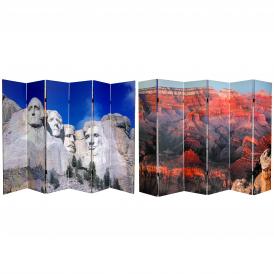 6 ft. Tall Monuments Room Divider - Rushmore/Grand Canyon