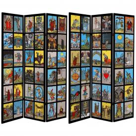 6 ft. Tall Double Sided Rider-Waite Tarot Canvas Room Divider