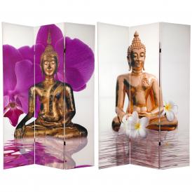 6 ft. Tall Double Sided Thai Buddha Room Divider