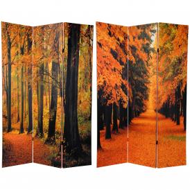 6 ft. Tall Double Sided Autumn Trees Room Divider