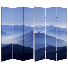 6 ft. Tall Double Sided Misty Mountain Canvas Room Divider