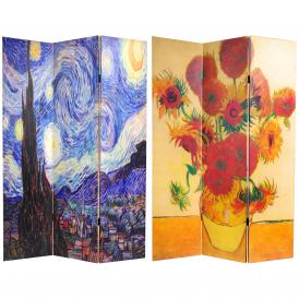 6 ft. Tall Works of Van Gogh Room Divider - Starry Night/Sunflowers