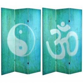 6 ft. Tall Yin Yang/Om Canvas Room Divider