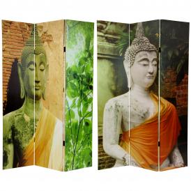 6 ft. Tall Draped Buddha Double Sided Room Divider