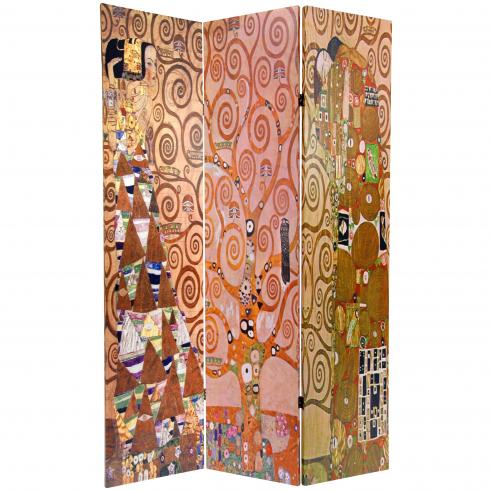 6 ft. Tall Double Sided Works of Klimt Room Divider - Stoclet Frieze