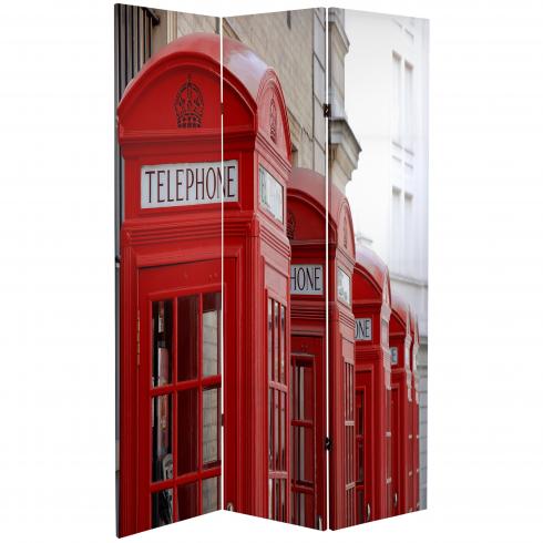 6 ft. Tall London Room Divider - Big Ben/Phone Booths