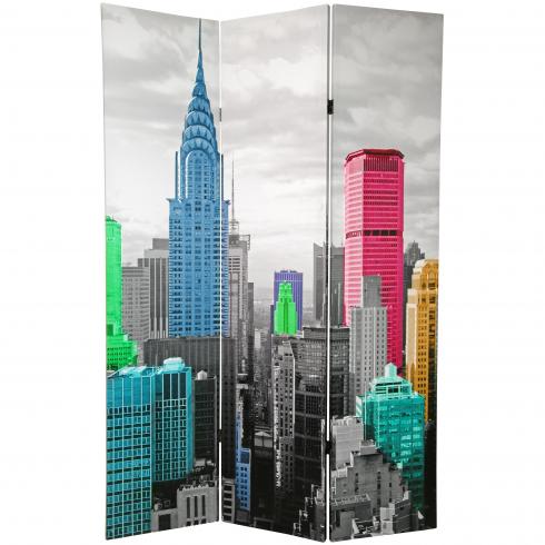 6 ft. Tall Colorful New York Scene Room Divider