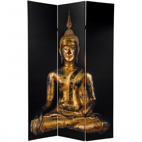 6 ft. Tall Double Sided Thai Buddha Room Divider