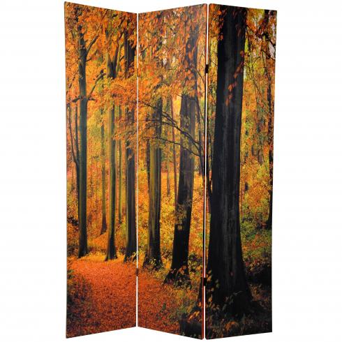 6 ft. Tall Double Sided Autumn Trees Room Divider
