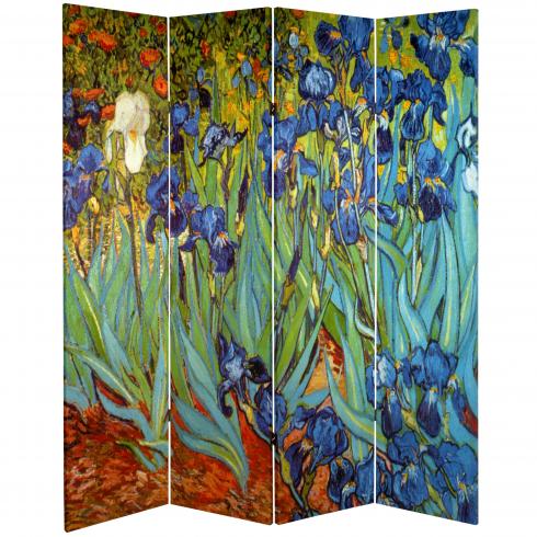 6 ft. Tall Works of Van Gogh Room Divider - Irises/Starry Night Over Rhone