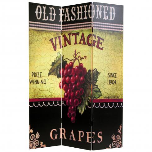 6 ft. Tall Grapes and Cherries Canvas Room Divider