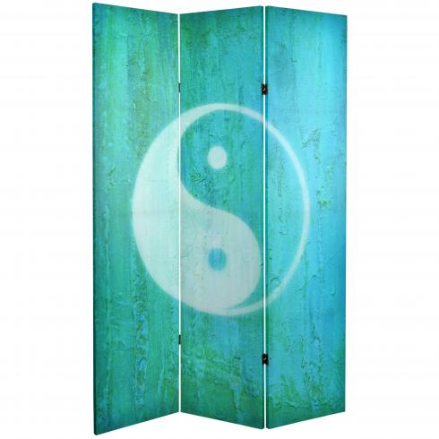 6 ft. Tall Yin Yang/Om Canvas Room Divider