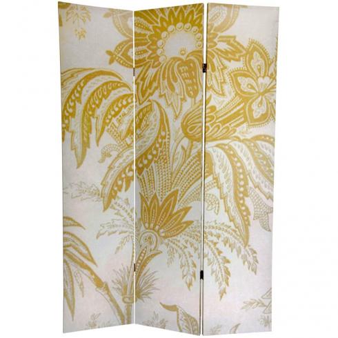 6 ft. Tall Gold Toile Double Sided Room Divider