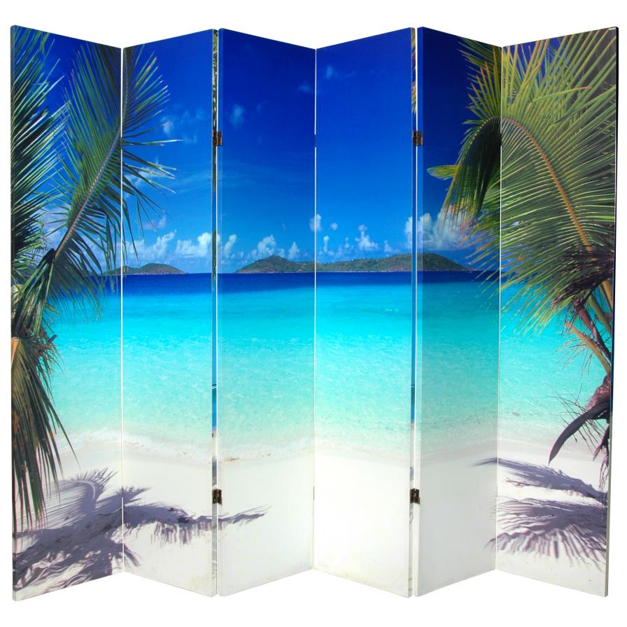 6 ft. Tall Beach Room Divider 6 Panel