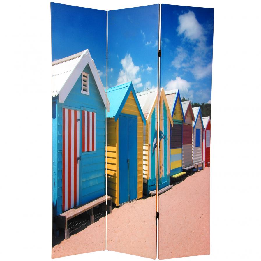 6 ft. Tall Double Sided Beach Cabana Room Divider