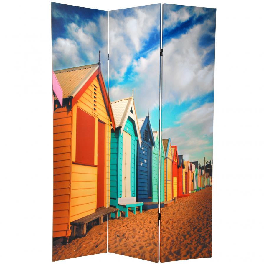 6 ft. Tall Double Sided Beach Cabana Room Divider