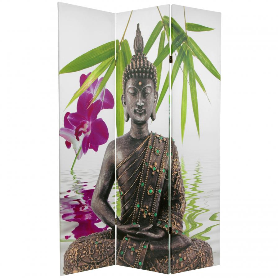 6 ft. Tall Double Sided Serenity Buddha Room Divider