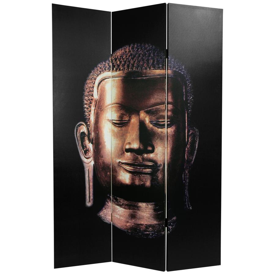 6 ft. Tall Buddha Canvas Room Divider