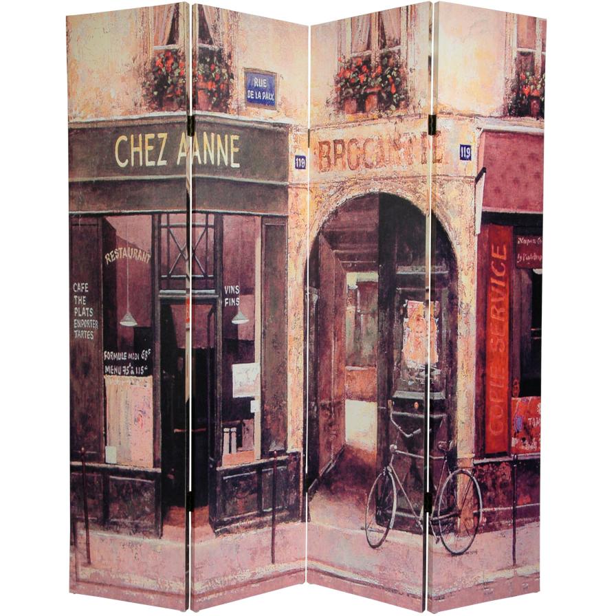 6 ft. Tall French Cafe Canvas Room Divider