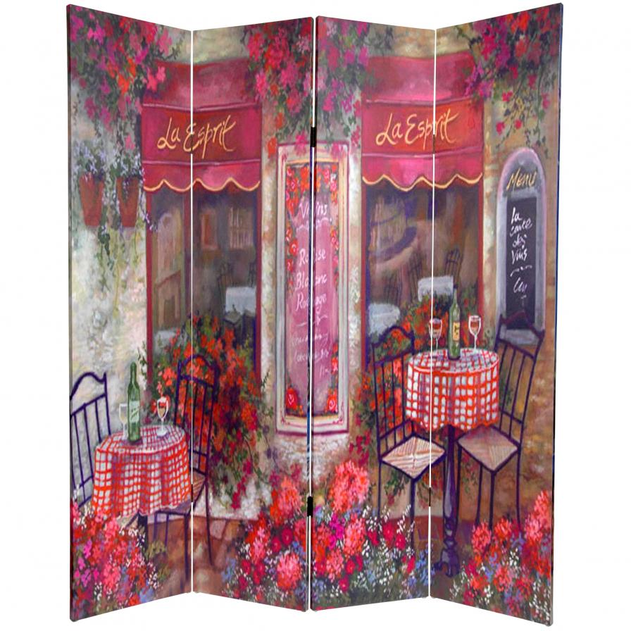 6 ft. Tall Parisian Cafe Canvas Room Divider