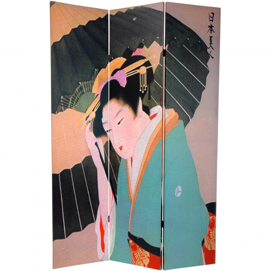 6 ft. Tall Double Sided Geisha Room Divider