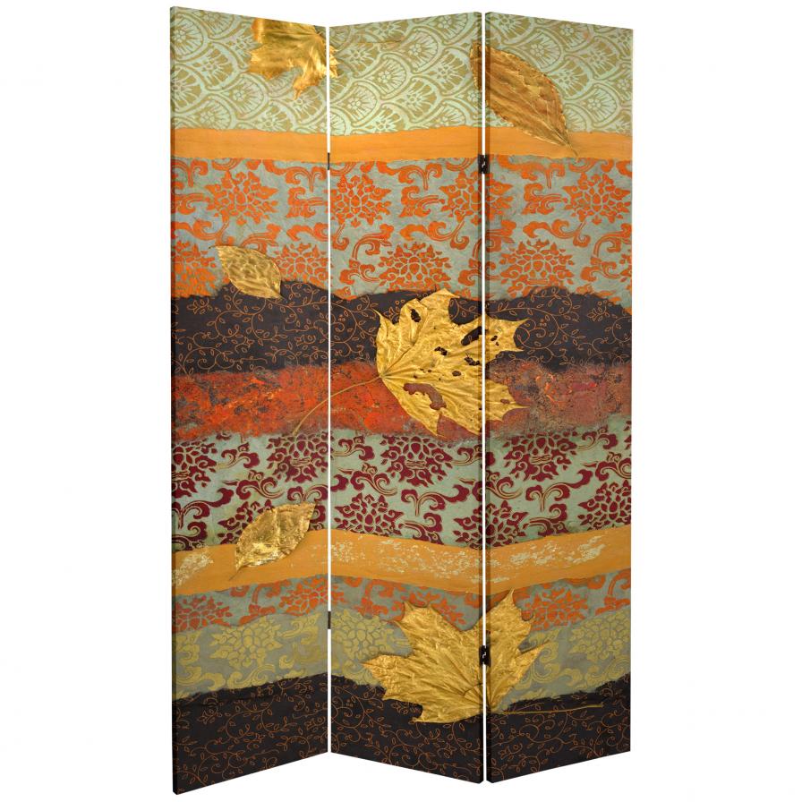 7 ft. Tall Double Sided October Gold Canvas Room Divider
