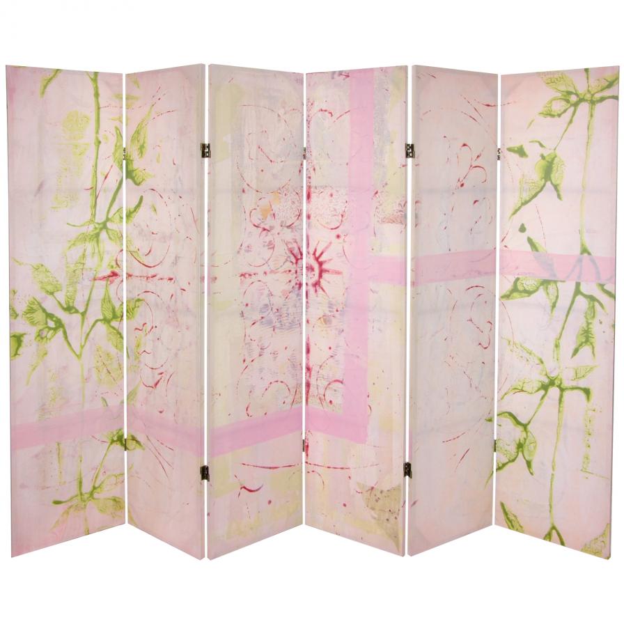 5&frac14; ft. Pink Harmony Canvas Room Divider