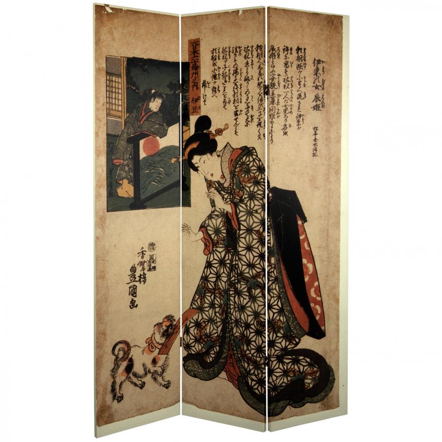 6 ft. Tall Japanese Figures Room Divider