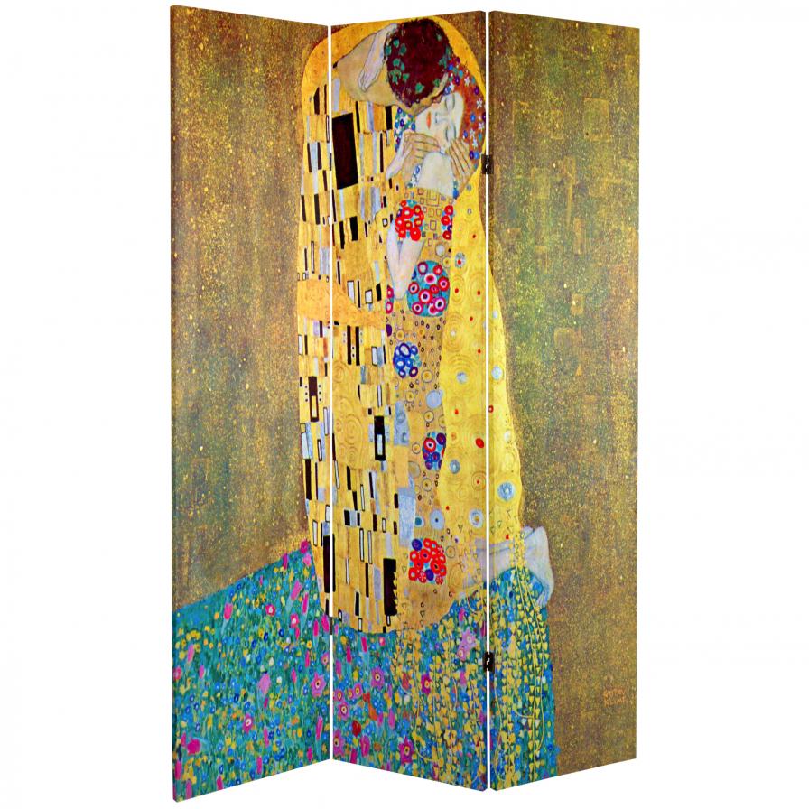 6 ft. Tall Works of Klimt Room Divider - The Kiss/Tree of Life