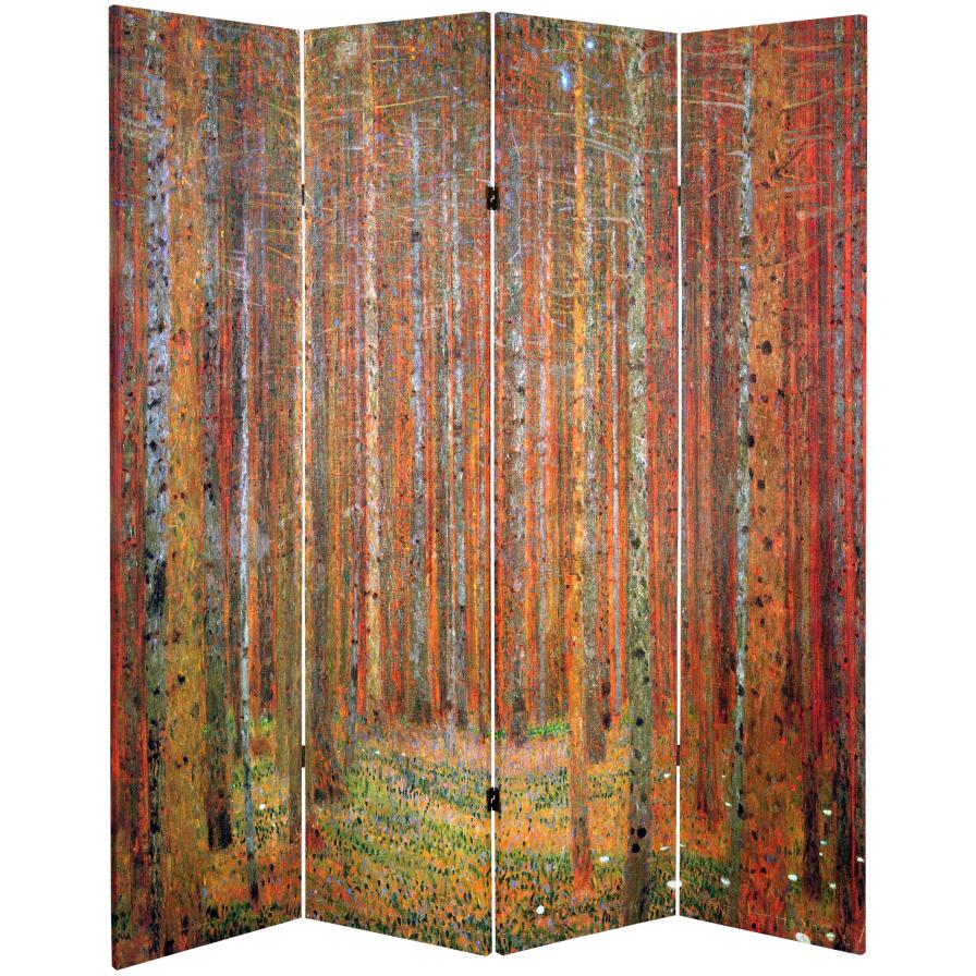 6 ft. Tall Double Sided Works of Klimt Room Divider - Tannenwald/Farm Garden