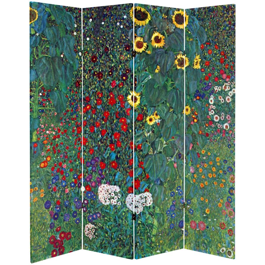 6 ft. Tall Double Sided Works of Klimt Room Divider - Tannenwald/Farm Garden