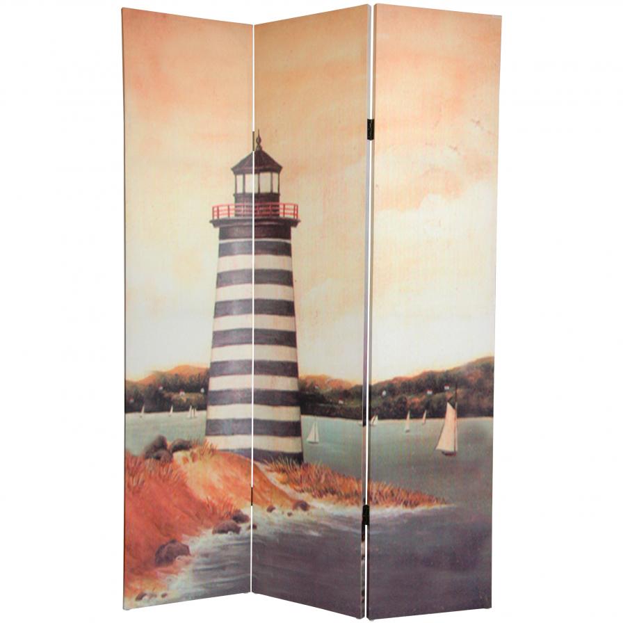 6 ft. Tall Lighthouses Canvas Room Divider