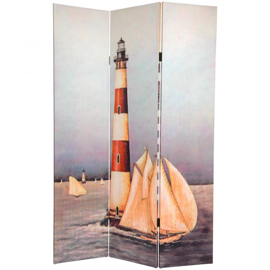 6 ft. Tall Lighthouses Canvas Room Divider