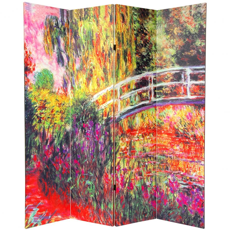 6 ft. Tall Double Sided Works of Monet Canvas Room Divider