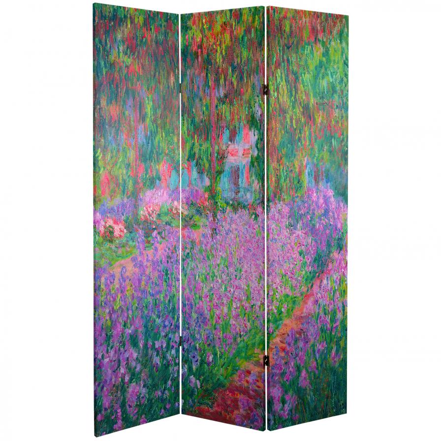 6 ft. Tall Works of Monet Canvas Room Divider - Water Lily/Garden