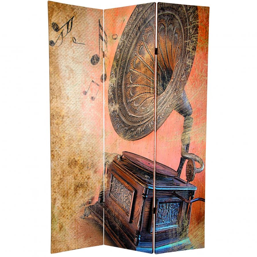 6 ft. Tall Double Sided Music Room Divider - Piano/Phonograph 6 ft. Tall Double Sided Music Room Divider - Piano/Phonograph