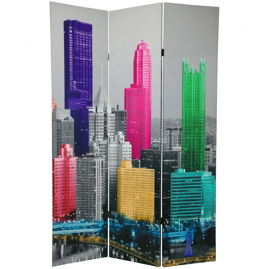 6 ft. Tall Colorful New York Scene Room Divider