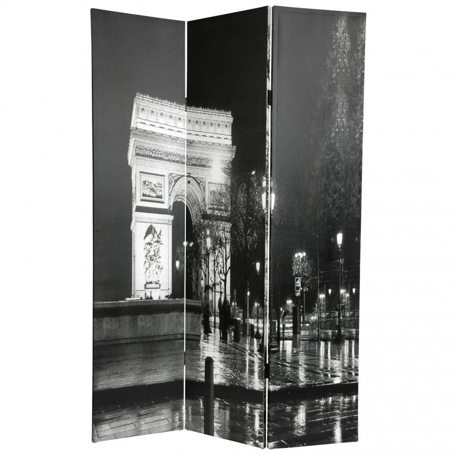 6 ft. Tall Paris Room Divider - Eiffel Tower/Arc de Triomphe