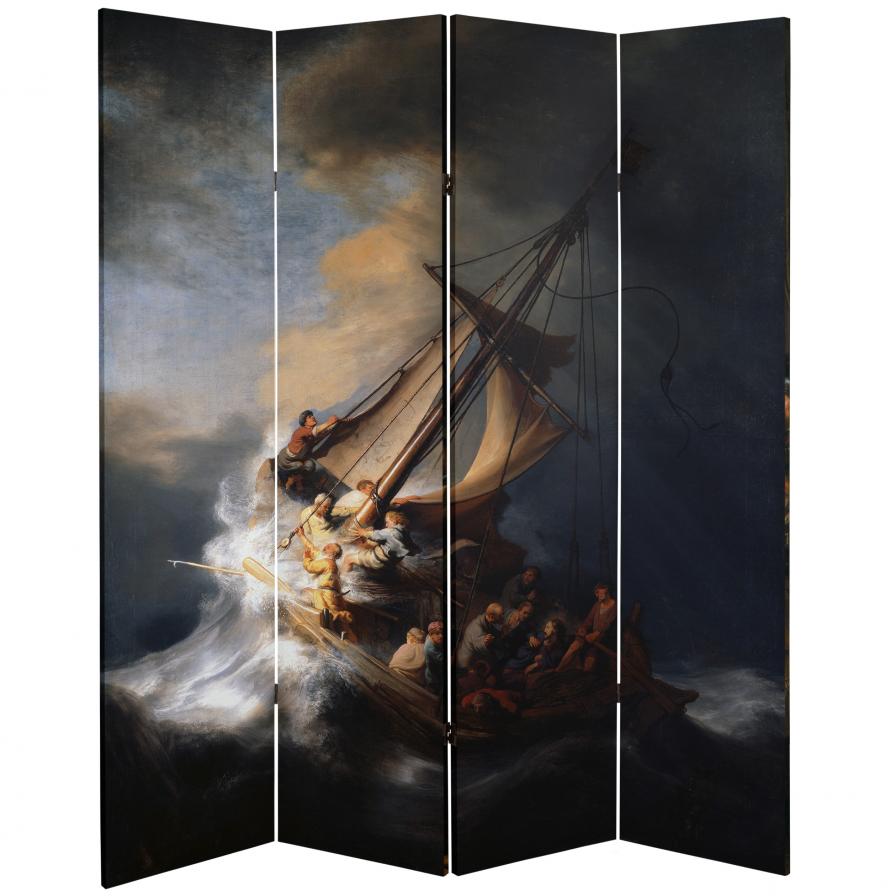 6 ft. Tall Double Sided Works of Rembrandt Canvas Room Divider