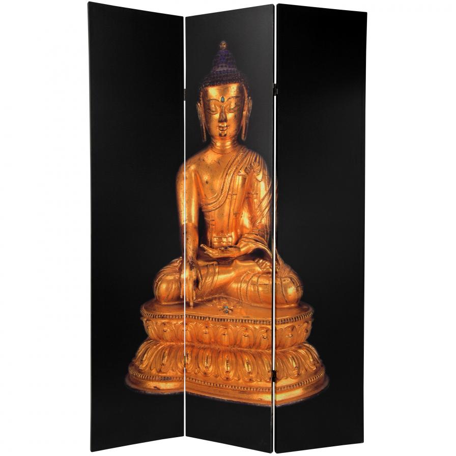 6 ft. Tall Double Sided Thai Buddha Room Divider