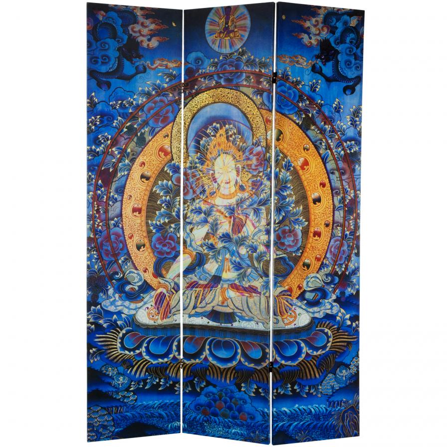 6 ft. Tall Radiant Tara Tibetan Double Sided Canvas Room Divider