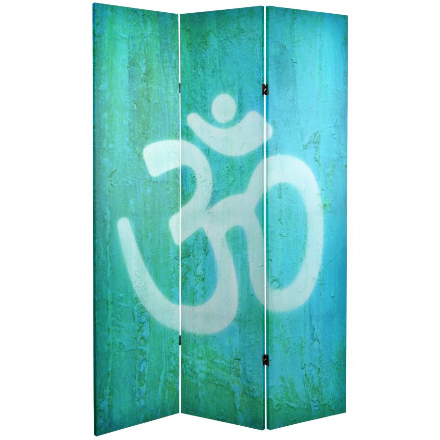 6 ft. Tall Yin Yang/Om Canvas Room Divider