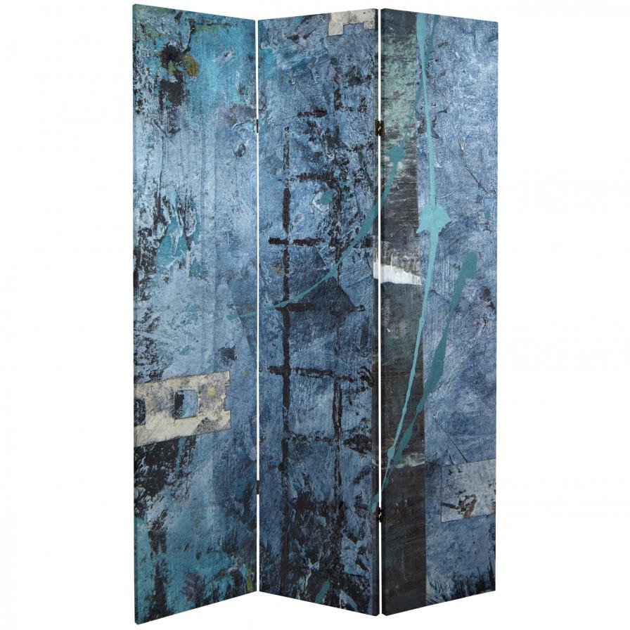 6 ft. Tall Double Sided Blue Dream Canvas Room Divider